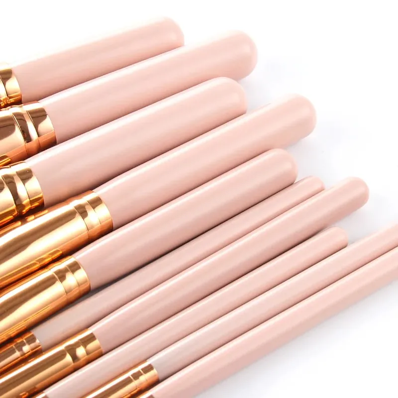 Pro 15pcs Makeup Brushes Set Powder Foundation Eyeshadow Make Up Brushes Cosmetics Soft Synthetic Hair with Leather Case