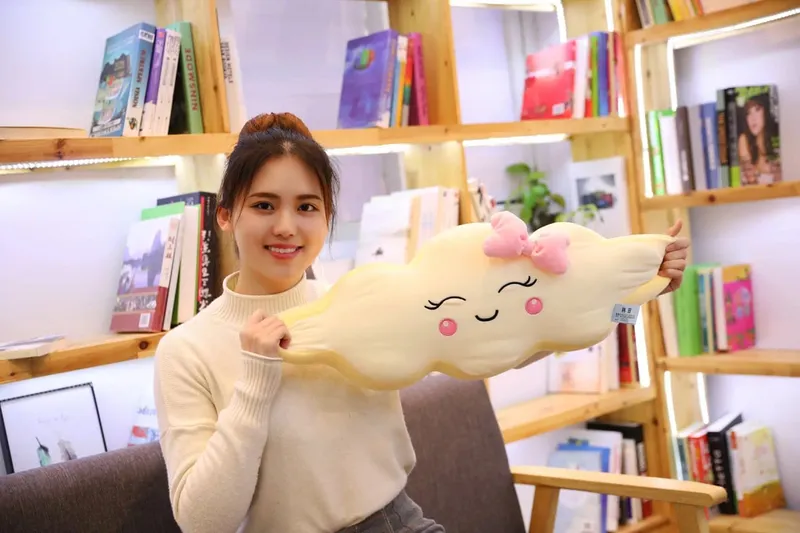 Giant New Style Kawaii Cloud Pillow Soft stuffed Cushion Lovey Smile Cloud Plush Toy For Child Baby Kid Girl lovely Gift