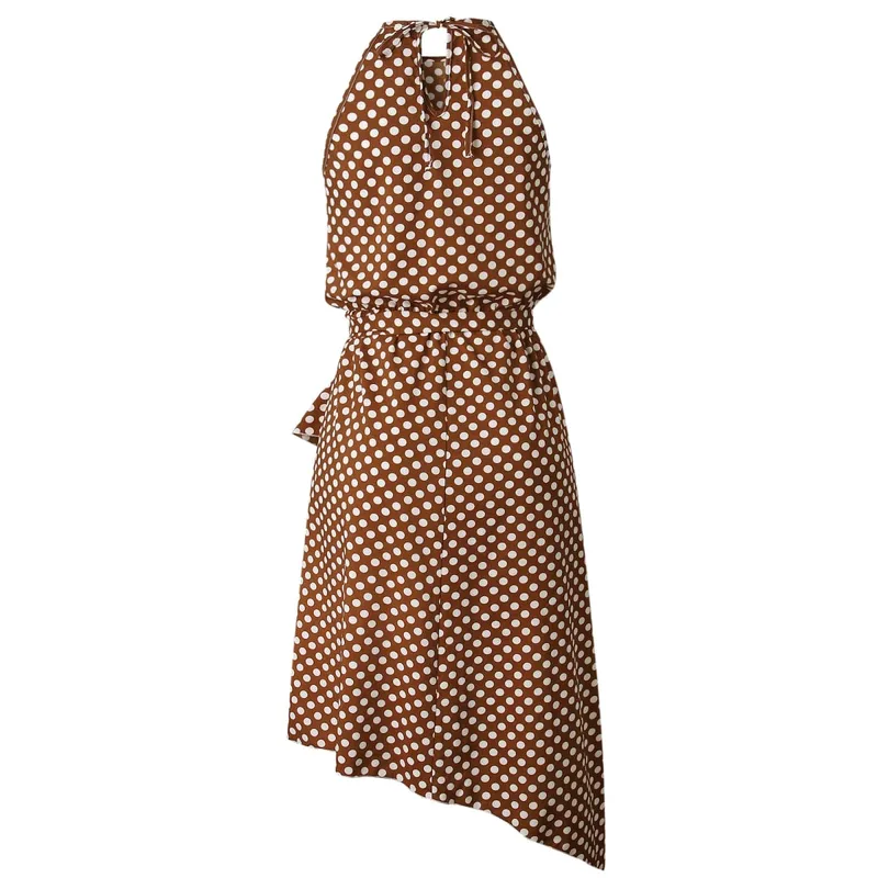 Customizable Women Summer Boho Long Evening Party Dress Beach Dot Print Dresses Sundress Elegant Women Clothes Sexy Dresses