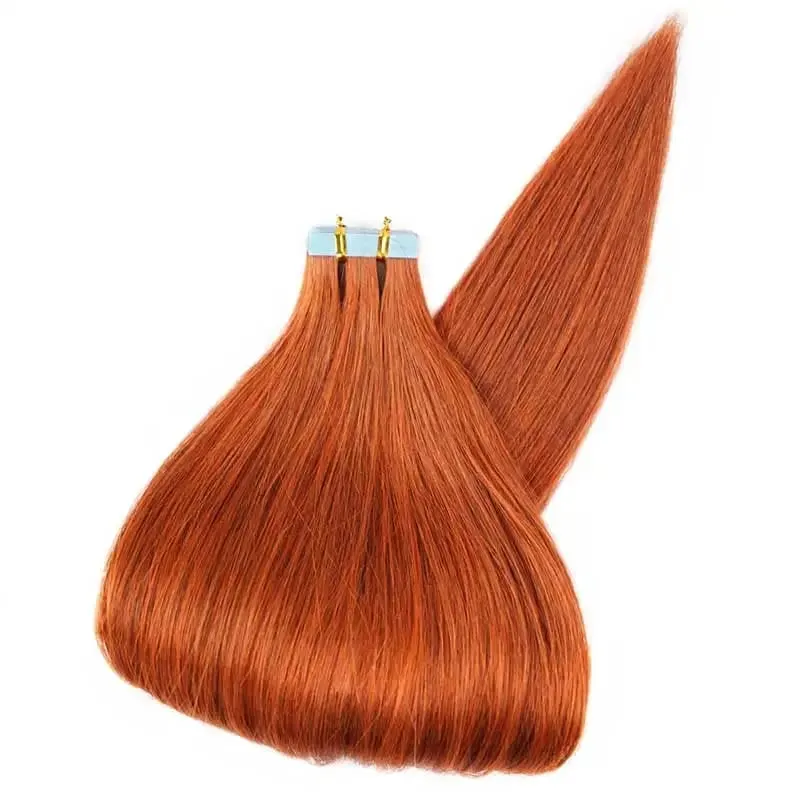 Veravicky cuivre rouge 50G ruban dans les Extensions de cheveux humains peau trame adhésif Invisible Machina Remy sans couture 100% vrais cheveux — image 13