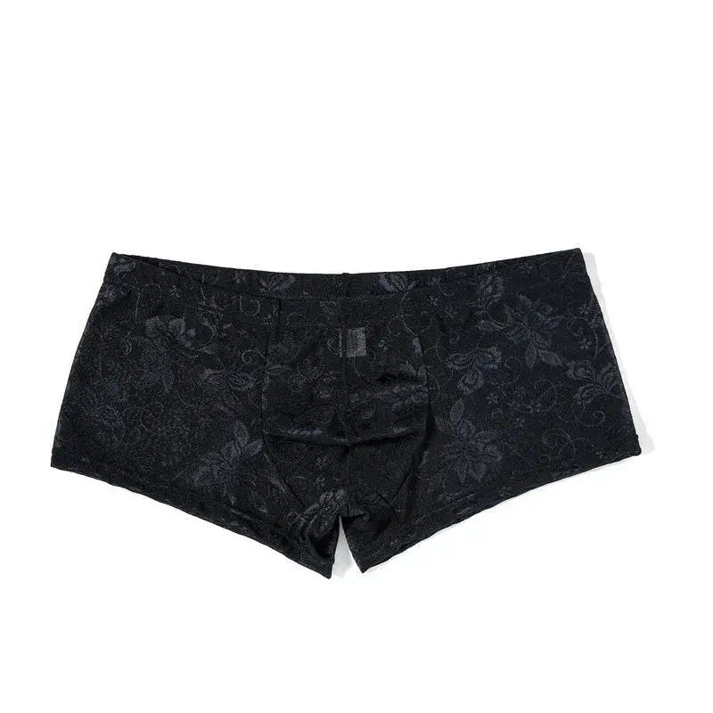 Sexy Mens Boxers Shorts Mesh Man Underwear Lingerie Trunk Transparent Mesh See Through Lace Underpants