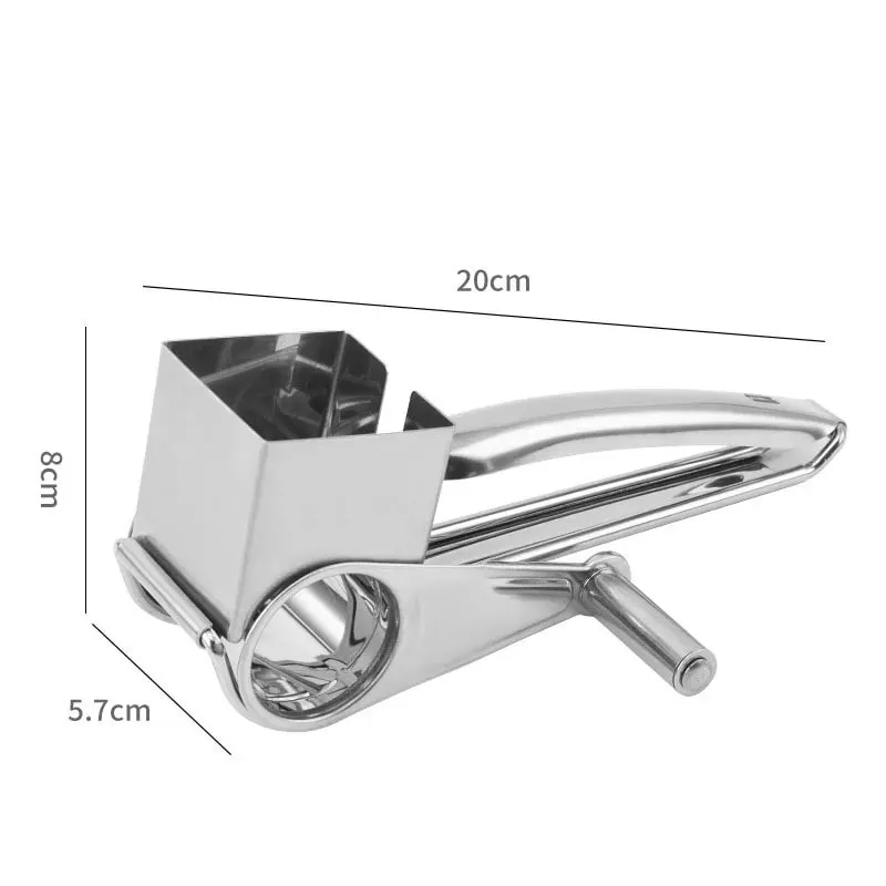 304 Stainless Steel Cheese Grater with 3 cutters Household Kitchen Hand Rotation Creative for cheese nut baking tools — image 2
