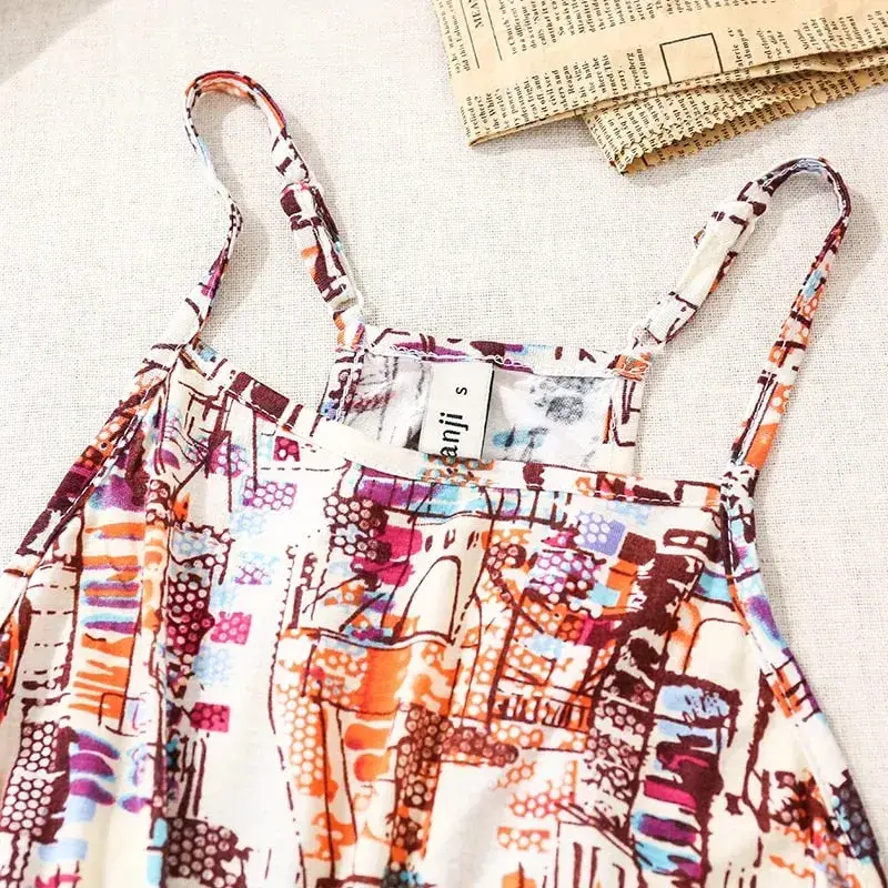 Women's Boho Printed Crop Top S-3XL Soft Viscose Sexy Sleeveless Adjustable Strap Tank Top Women's Clothing Clearance — image 6