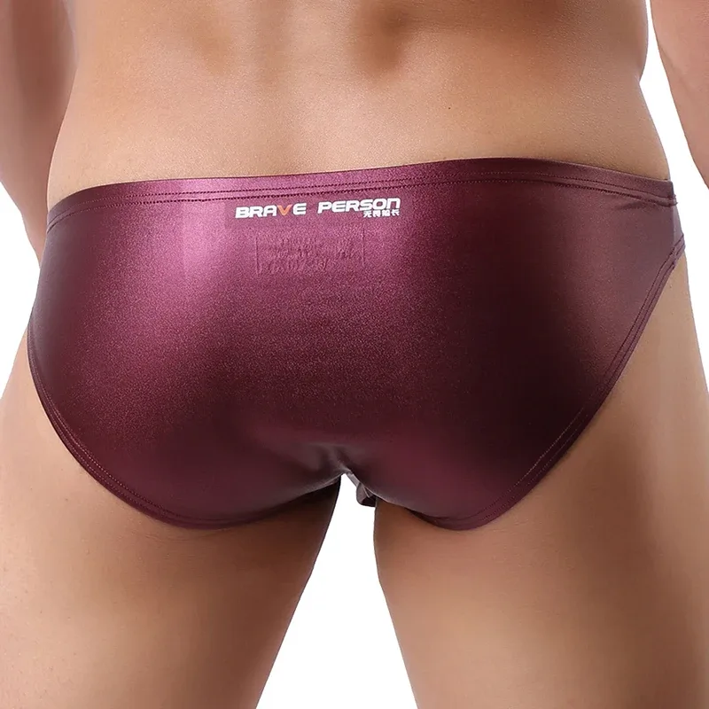 Male's Briefs Faux Leather Jockstrap Stretch Briefs Pouch Panties Underwear Low Waist Soft Male Underpants — image 7