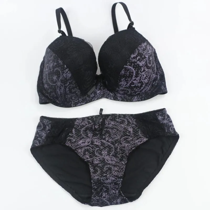 2025 New Brand Sexy High-Quality Push Up Padded Underwire Bow Bras Set Lace Flower Underwear For Womes Large Size Lingerie — image 2
