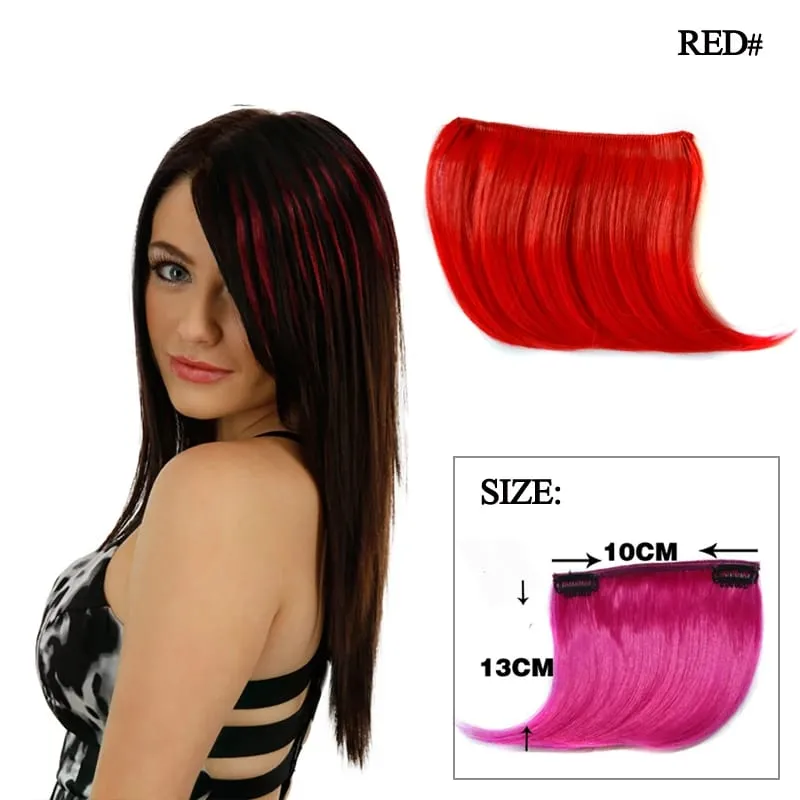 Colorful Synthetic Hair Pieces Clip In on Front High Temperature Fiber Hair Bangs Hair Extensions Hair Accessories for Women