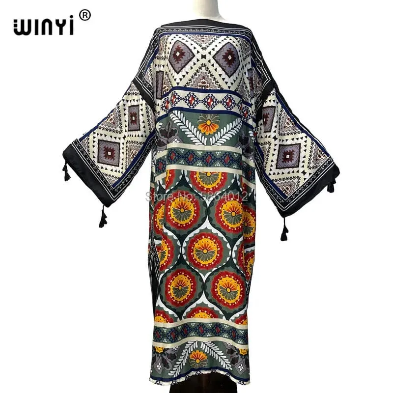 Cotton Robe Femme Hiver Платье Elegant Long Sleeve Мусульманские Комплекты Splicing Stripe Print Female Dresses Vestdios Abaya — image 17