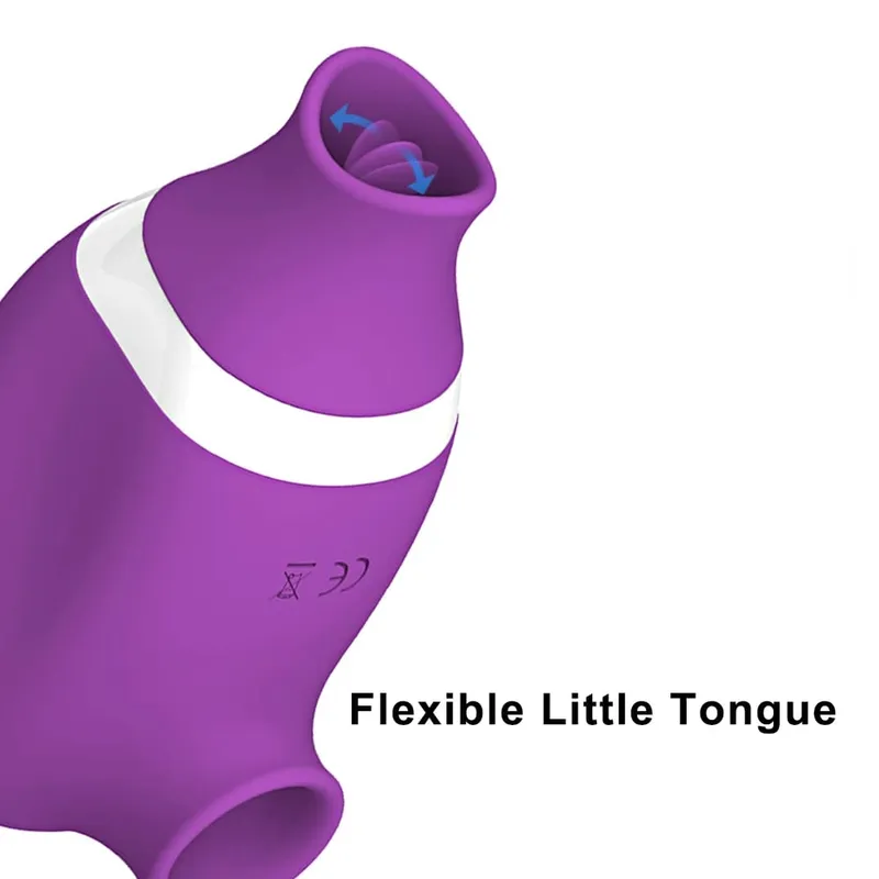 2 in 1 Clit Sucker Vibrator for Women Sucking Licking Double Stimulation Nipples Massagers Tongue Sex Toy Female Adult