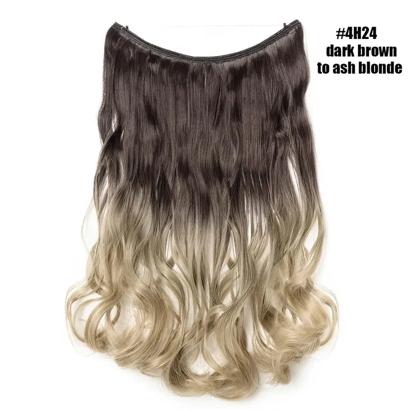 Synthetic Invisible Wire No Clips In Hair Extensions Secret Fish Line Hairpieces Hair Extensions For Women Daily — image 27