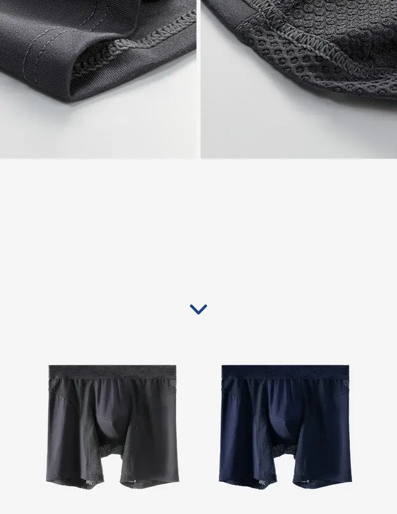 Mens Underwear Modal Boxers Shorts Hombre Solid Mesh Breathable Pouch Panties Man Long Leg Underpants Cueca Calzoncillos XL-6XL — image 10