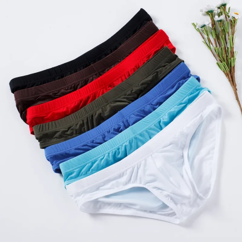Men's Briefs Ice Silk Panties Ultra-thin Silky Breathable Underpants Man low waist briefs comfortable cool underwear male YJ003 — image 16