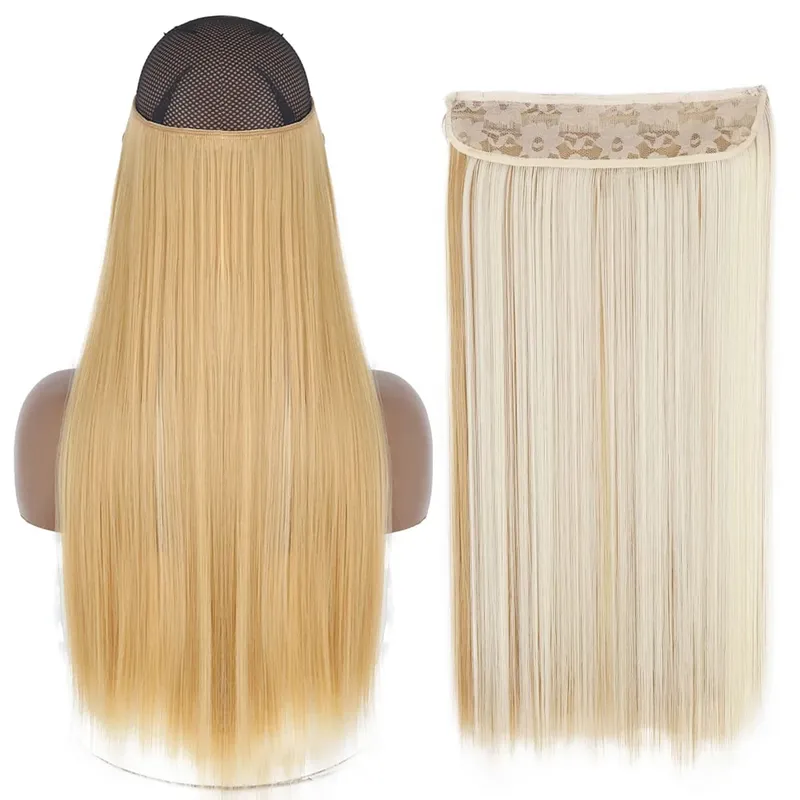 Synthetic No Clip Wave Hair Extensions Hidden Secret False Hairpiece One Piece Fish Line Fake Hair Piece — image 24