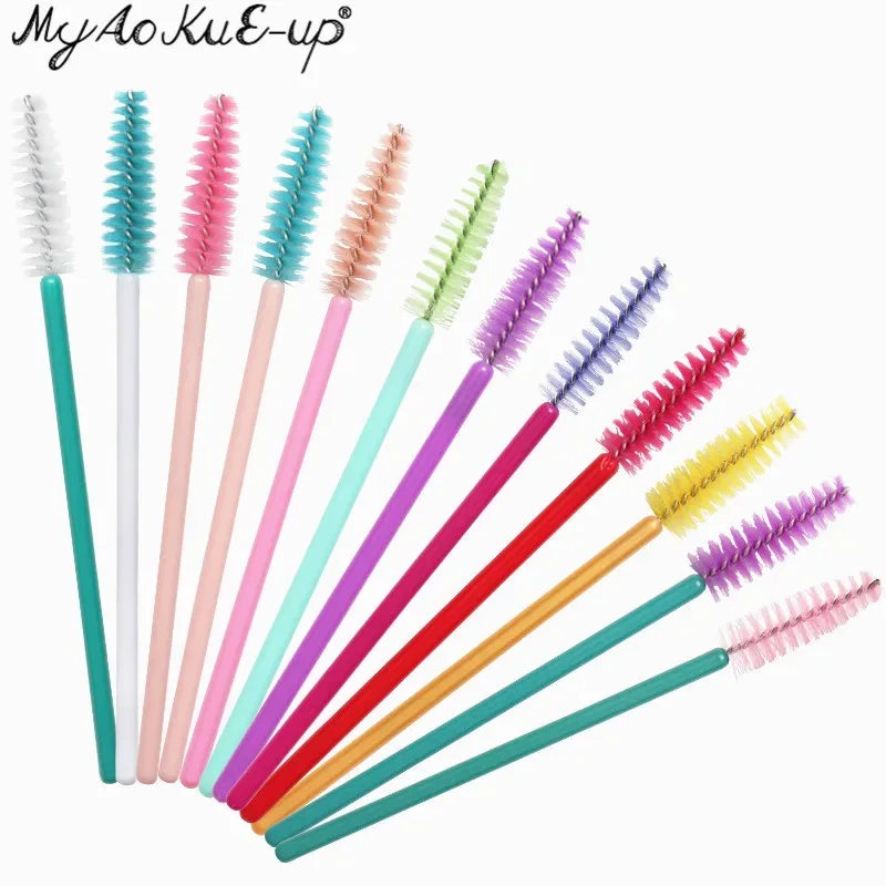 50pcs Eyelash Brushes Eyebrow Microbrush For Mascara Wand Soft Head Eyelashes Cosmetics Applicator Lash Extension Makeup Brushes — image 3