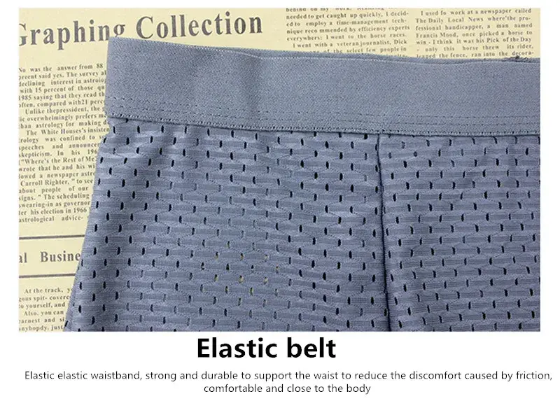Boxers Briefs Man Ice Silk Shorts Underpants Male Large Size Men's Mesh Panties Breathable Long Boxer For Men Underwear