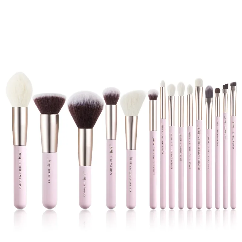 Jessup Makeup Brushes Set 15-25pcs Natural-Synthetic Foundation Powder Highlighter Eyeshadow Brush Pedzle do Makijazu T290