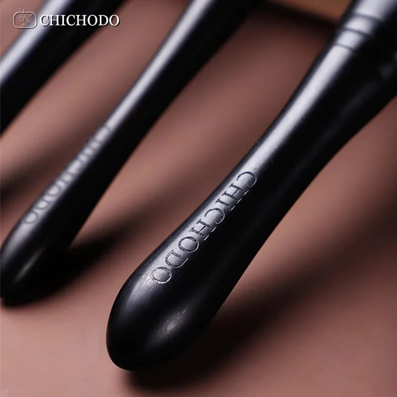 Makeup Brush-Luxurious Professional Black 11 Ebony Brushes Set-High Level Fox&Goat&Pony&Synthetic Hair Cosmetic Tools
