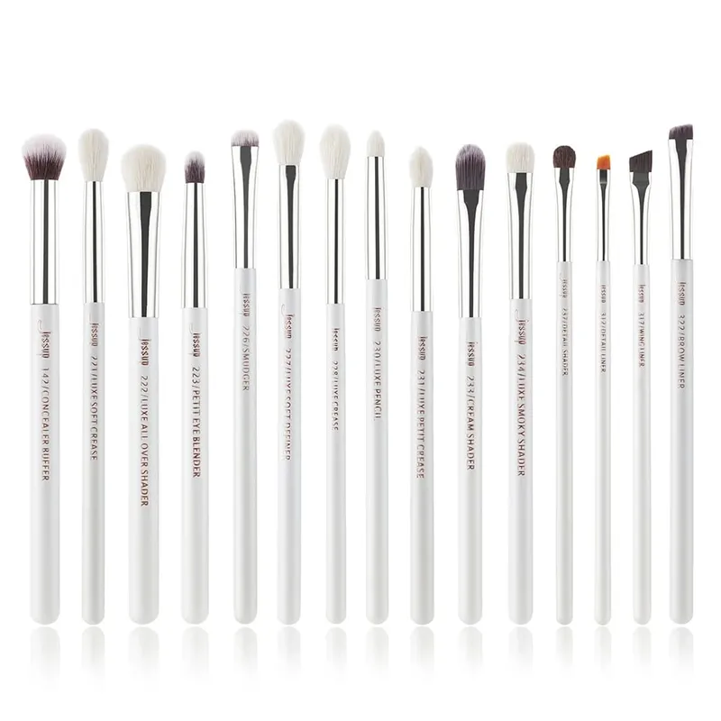 Jessup Eye Makeup Brushes Set 15pcs Precise Eyeshadow Brush Eyebrow EyeLiner Blending Concealer Natural Synthetic Black T177