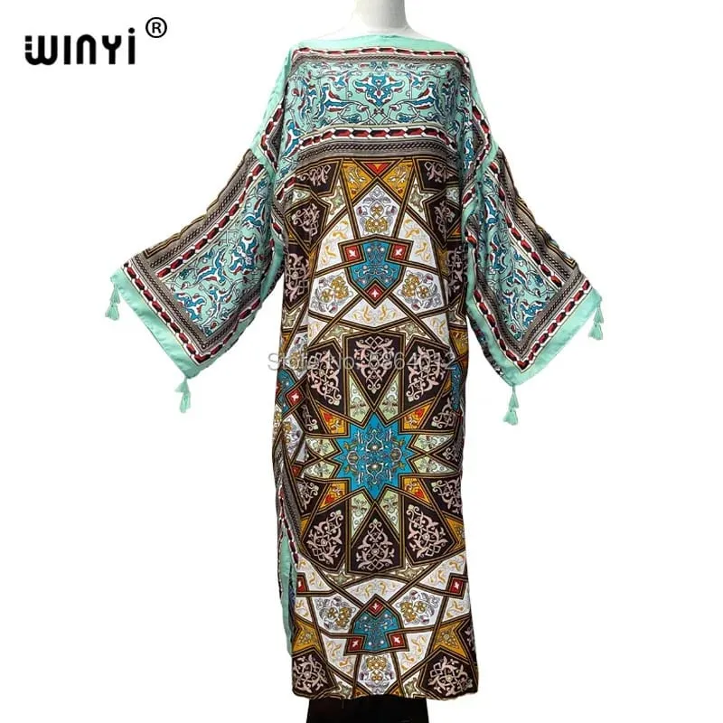 Cotton Robe Femme Hiver Платье Elegant Long Sleeve Мусульманские Комплекты Splicing Stripe Print Female Dresses Vestdios Abaya — image 59