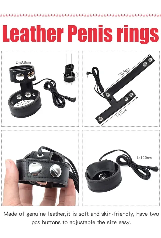 Electric Shock Penis Ring Penis Electro Stimulation Massage Cock Rings Medical Themed Toys For Men Adult Sex Product Accessories