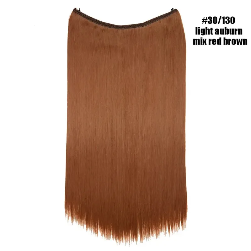 Synthetic Invisible Wire No Clips In Hair Extensions Secret Fish Line Hairpieces Hair Extensions For Women Daily — image 25