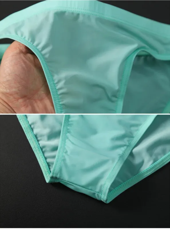 Summer Ice Silk Man Solid Transparent Low Waist Underwear Seamless Breathable Soft Tight Thin Fashion Yong Male U Convex Breifs — image 15