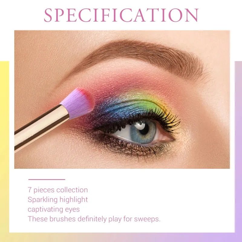 Jessup Makeup Brushes Set 7PCS Brushes Eyeshadow Concealer Blending Contour Eye Brush Synthetic Hair with Cosmetic Bag — image 5
