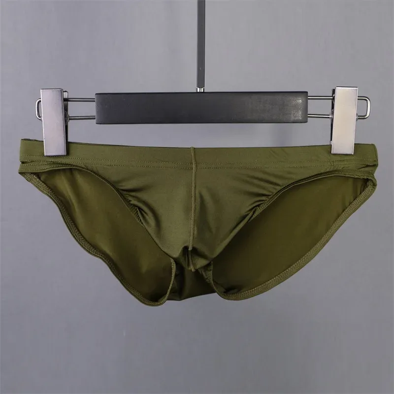 Mutandine di seta di ghiaccio da uomo Intimo sexy Slip da uomo Custodia per pene traslucida ultra sottile Mutande a vita bassa Lingerie