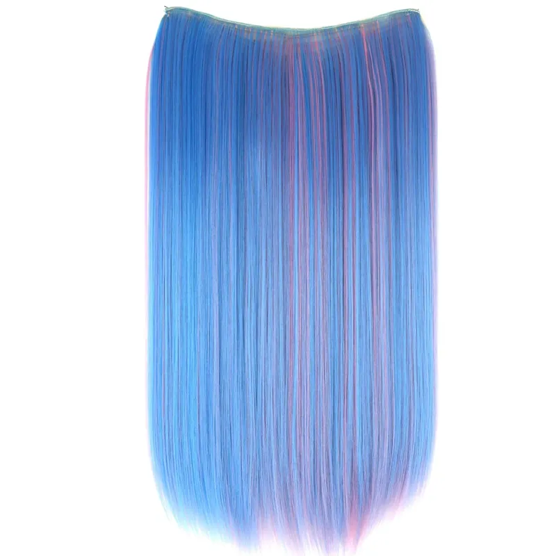 Heat Resistant Synthetic Fiber 140gr Silky Straight 4 clips on V shaped clip in hair Extensions VC006 — image 7