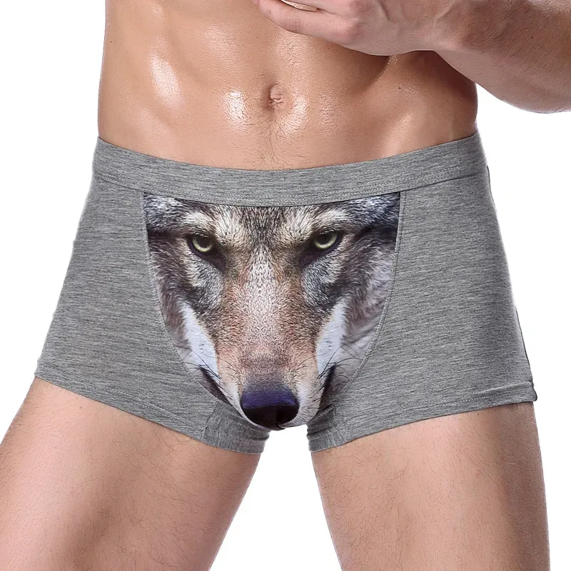 Brand Printed Wolf&Eagle New Mens Boxers Underwear Men Boxer Ropa Interio Man Penis Cueca Masculina Size L-4XL — image 3