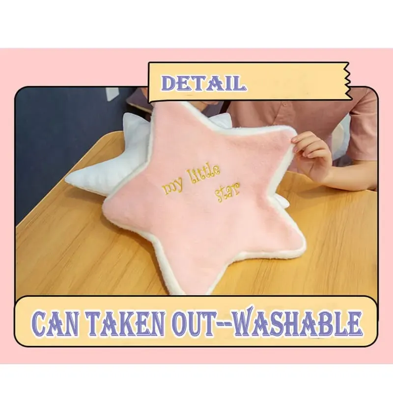 Washable Sky Cloud Star Sun Rainbow Pillow Stuffed pink Star Lollipop Heart Girly Sofa Back Cushion Sweet Gift gift for Her — image 5