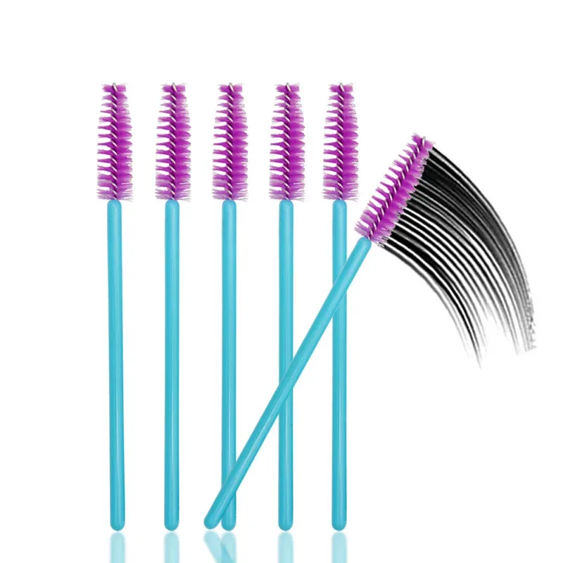 50pcs Disposable Nylon Mascara Wands Blue Handle Brushes Lashes Makeup Brushes Eyelash Extension Tools — image 6