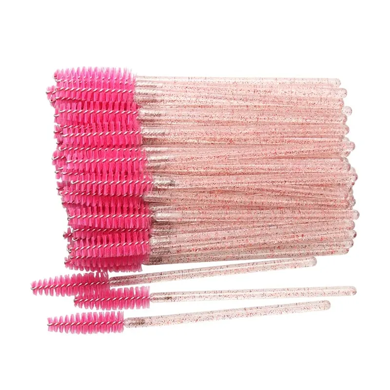 50 Pcs Disposable Crystal Eyelash Brush Mascara Wands Applicator Diamond Eye Lash Brushes Eyelash Extension Makeup Brush Tools — image 2
