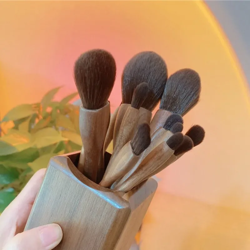 Wood Makeup Brushes Set Cosmetic Powder Blush Foundation Sculpting Eye Shadow Professional Beauty Make Up Brush — image 6