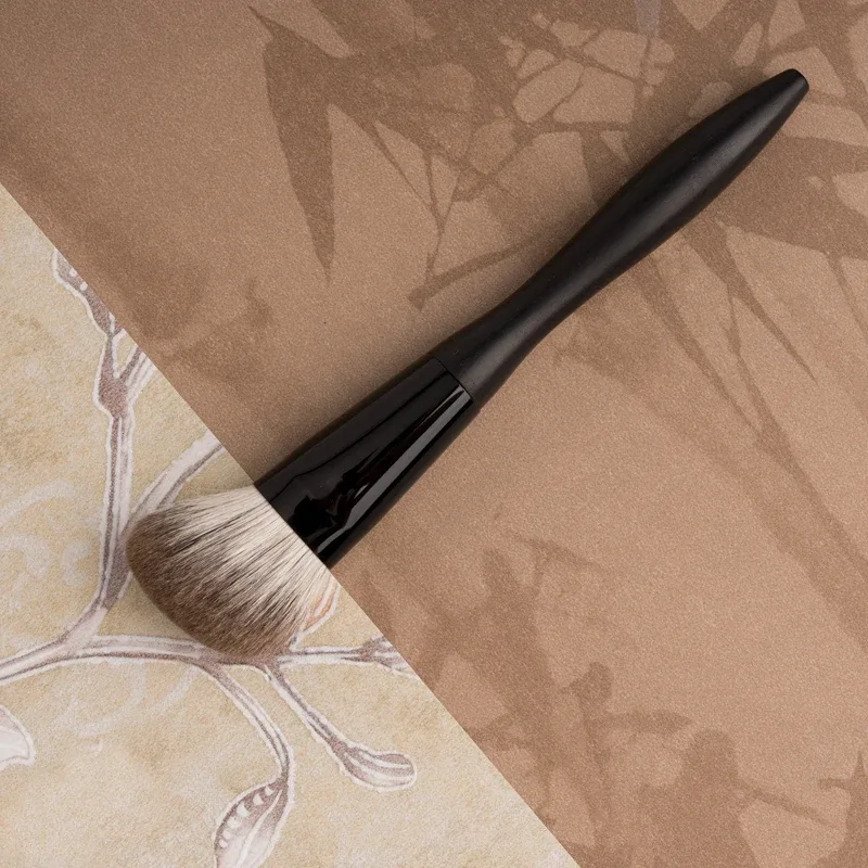 F03 Professional Handmade Makeup Brushes Soft Fox Hair Angled Contour Brush Ebony Handle Cosmetic Tools Make Up Brush