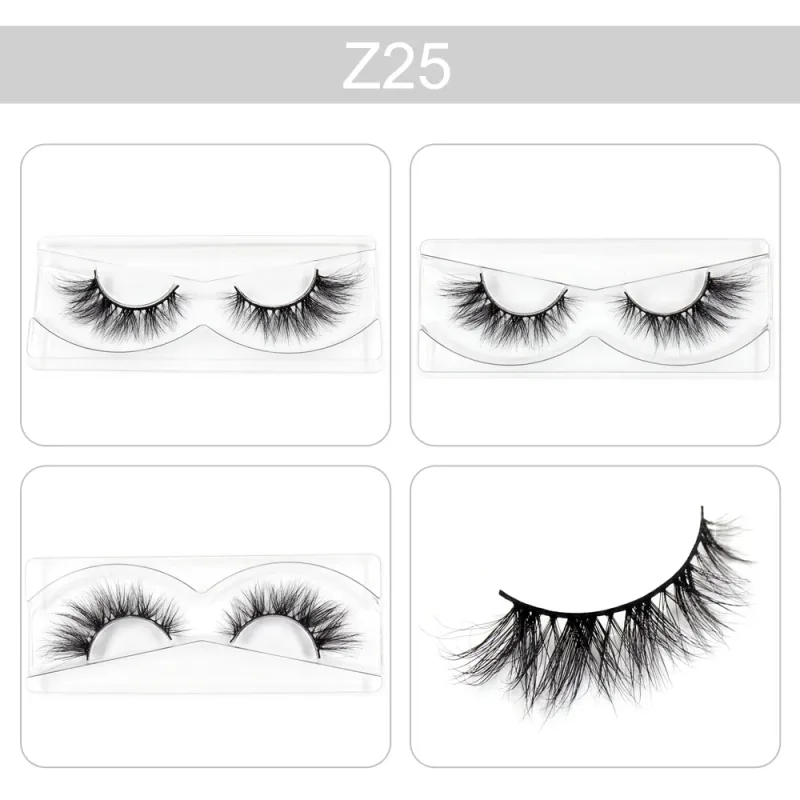 Makeup Lashes 3D Mink Eyelashes Wispy Volume False Lashes Dramatic Lash Natural Fuffy Lashes Full Finish Glamorous Eye — image 30