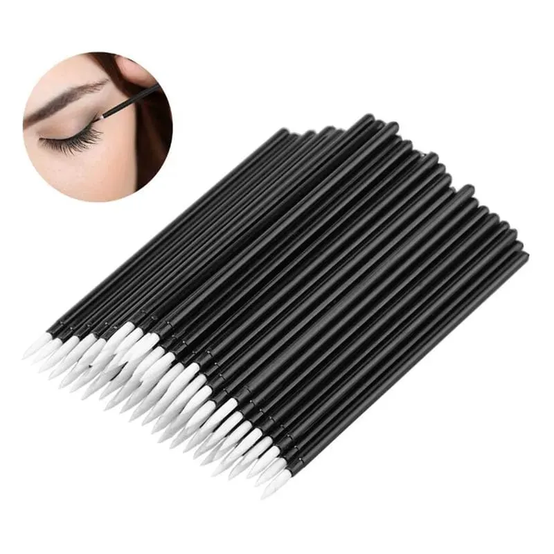 50pcs Reusable Gel Eyeliner Brushes for Eye Makeup & Nail Art Disposable Painting Pens Beauty Application Tools