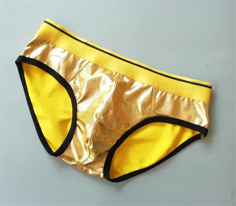 Sexy Men's Underwear Patent Leather Briefs Jockstrap Stretch Sissy Pouch Panties Underwear Briefs Male Fashion Comforty — image 12