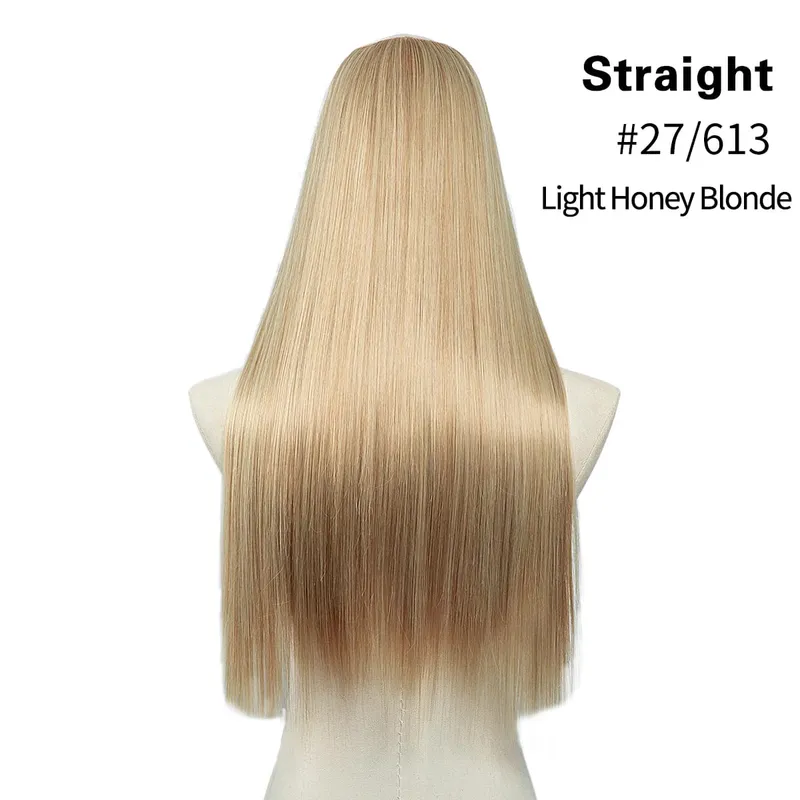 Premium Synthetic Straight U Part Clip in Hair Extension Long Daily Use Clip-on Natural Thick Fake Blonde Hairpieces For Woman — image 15