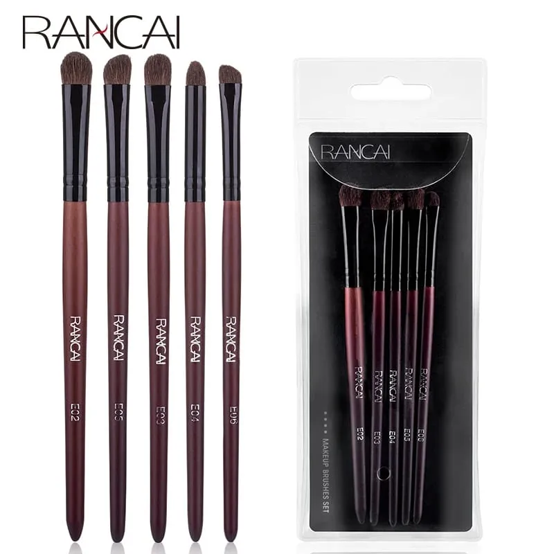 Eyeshadow Brush 3/5PCS Makeup Brushes Blending Eyebrow Brush Nature Bristles Horse Hair Eye Shadow Brush Set — image 1