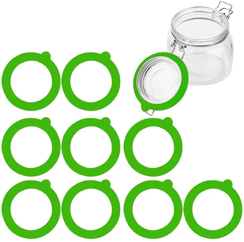 5pcs Silicone Jar Gasket Replacement Rings Airtight Rubber Seals for Glass Clip Top Canning Jars Storage Containers Leakproof