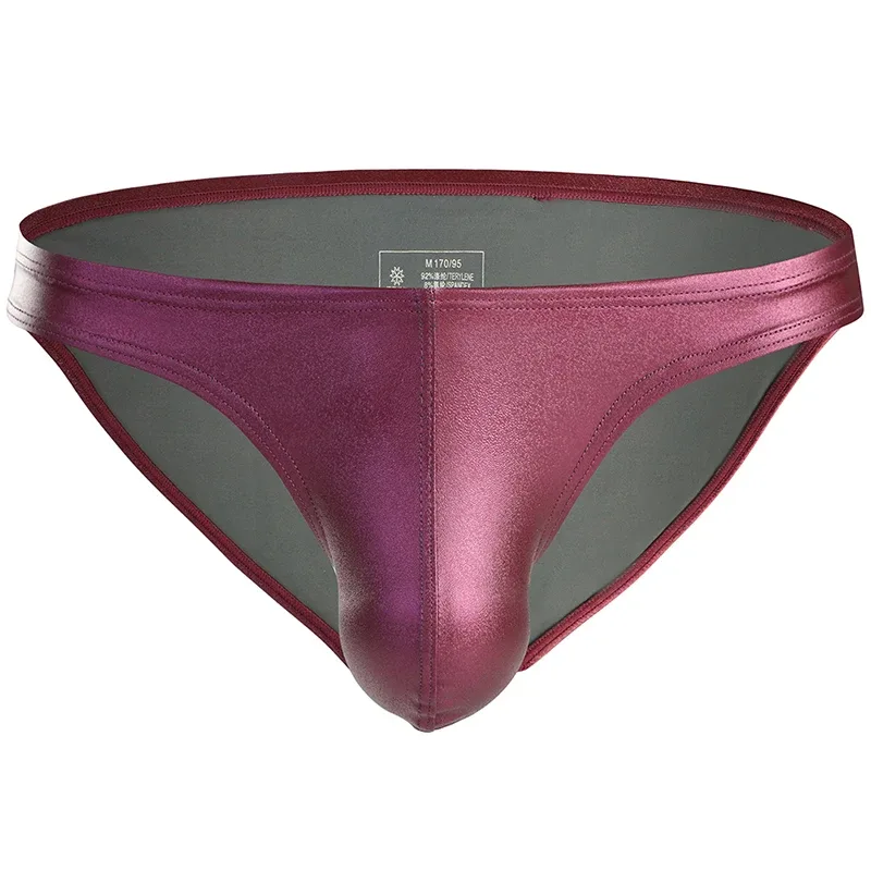 Male's Briefs Faux Leather Jockstrap Stretch Briefs Pouch Panties Underwear Low Waist Soft Male Underpants — image 18
