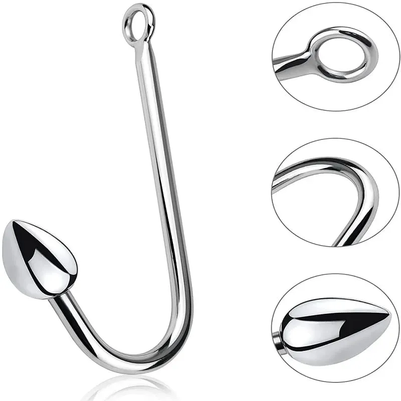 Small medium large 3 balls set metal anal hook beads head butt plug dilator prostate massager insert bdsm sex toy for male — image 2