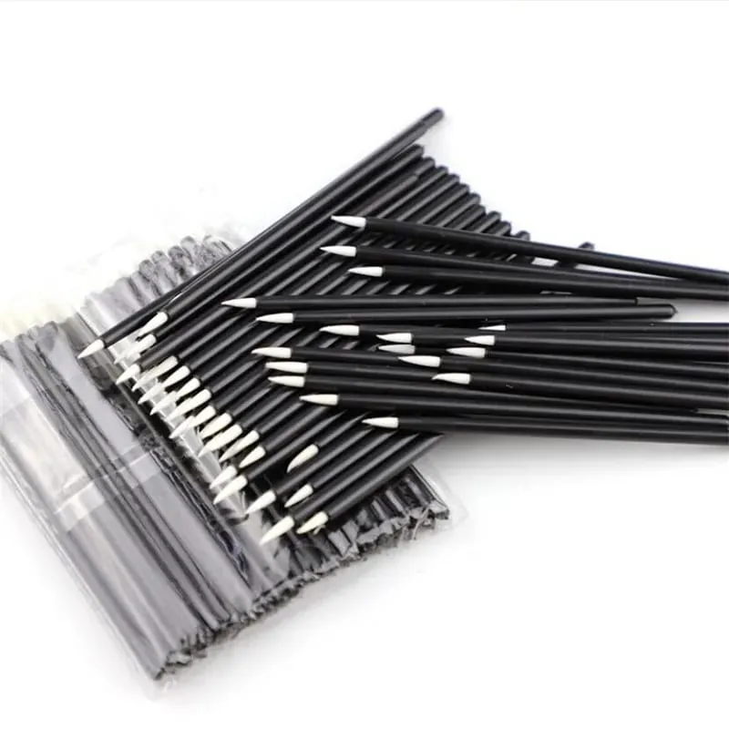 50Pcs Professional Beauty Makeup Eyeliner Brushes With Cap Fine Nylon Hair Make Up Brush Disposable Fiber Eyeliner Brush — image 5