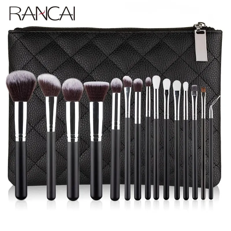 15pcs Professional Make-up Brushes Set Makeup Power Brush Make Up Beauty Tools Soft Synthetic Hair With Leather Case — image 1