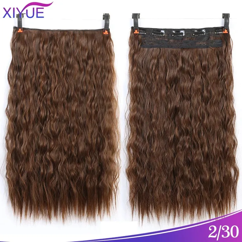 5 Clips Synthetic Hair Long Straight Clip In Hair Extensions False Hair Black Hair Pieces for Women — image 28