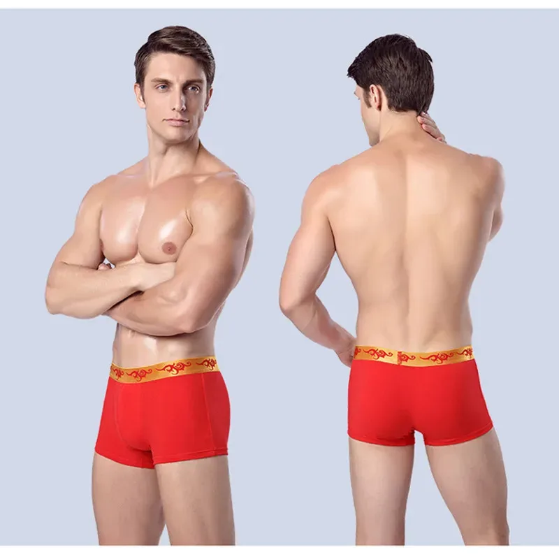 Men's Underwear Cotton Wedding Red Boxer For Men — image 8