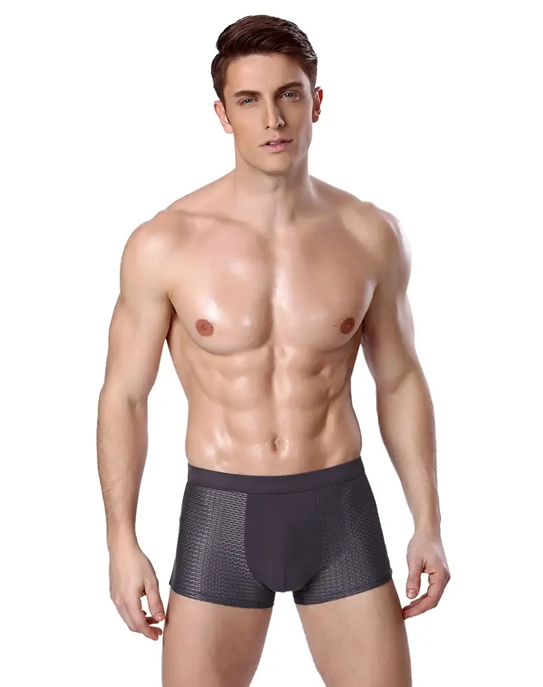 8XL Plus Banboo Fiber Men Underwear Male boxer Solid Panties Shorts Men's Underpants Breathable Intimate Man boxers 4pcs — image 8