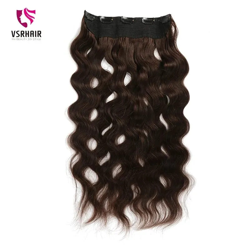 VSR Clip Hair Wave One Piece Pure Natural Human Hair Extensions Easy Do European Quality Clip In One Piece