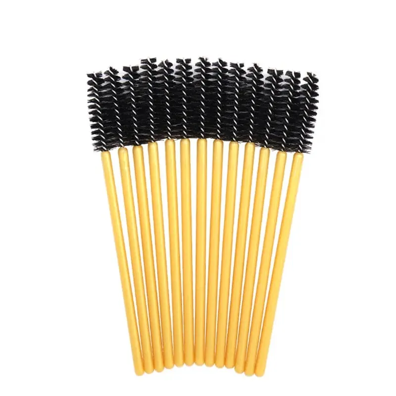 50pcs Shiny Disposable Eyelash Brush Applicator Wands Curler Mascara Eyebrow Makeup Tools Spoolers Comb Wands Spoolies Brushes — image 8