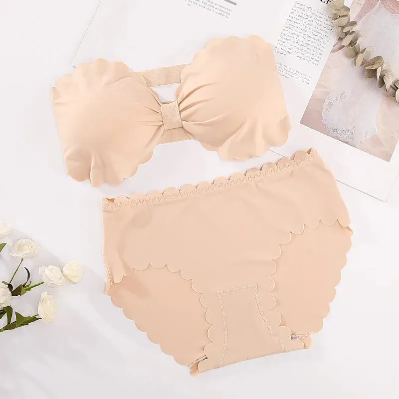 Women Seamless Bra And Panties Set Wire Free Bra Top Push Up Bralette Briefs Japanese Underwear Set Female Sexy Lingerie — image 14